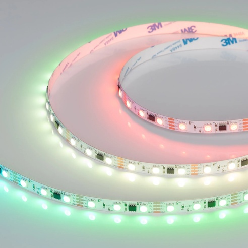 Лента светодиодная SPI-B60-10mm 12V RGB-PX3-BPT (12 W/m, IP20, 5060, 5m) (Arlight, бегущий огонь)
