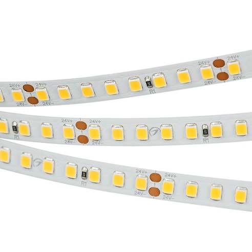 Лента светодиодная RT-A160-8mm 24V Warm3500 (12 W/m, IP20, 2835, 5m) (Arlight, высок.эфф.150 лм/Вт)