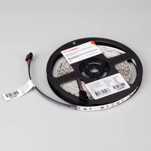 Лента светодиодная RT-A120-8mm 24V RGB (12 W/m, IP20, 2835, 5m) (Arlight, 5 лет)