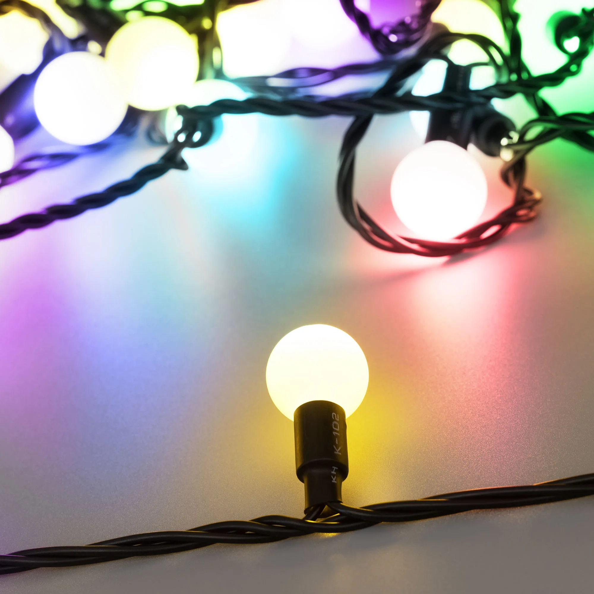 Светодиодная гирлянда ARD-BALL-CLASSIC-D23-20000-BLACK-160LED RGB (230V, 7W) (Ardecoled, IP65)