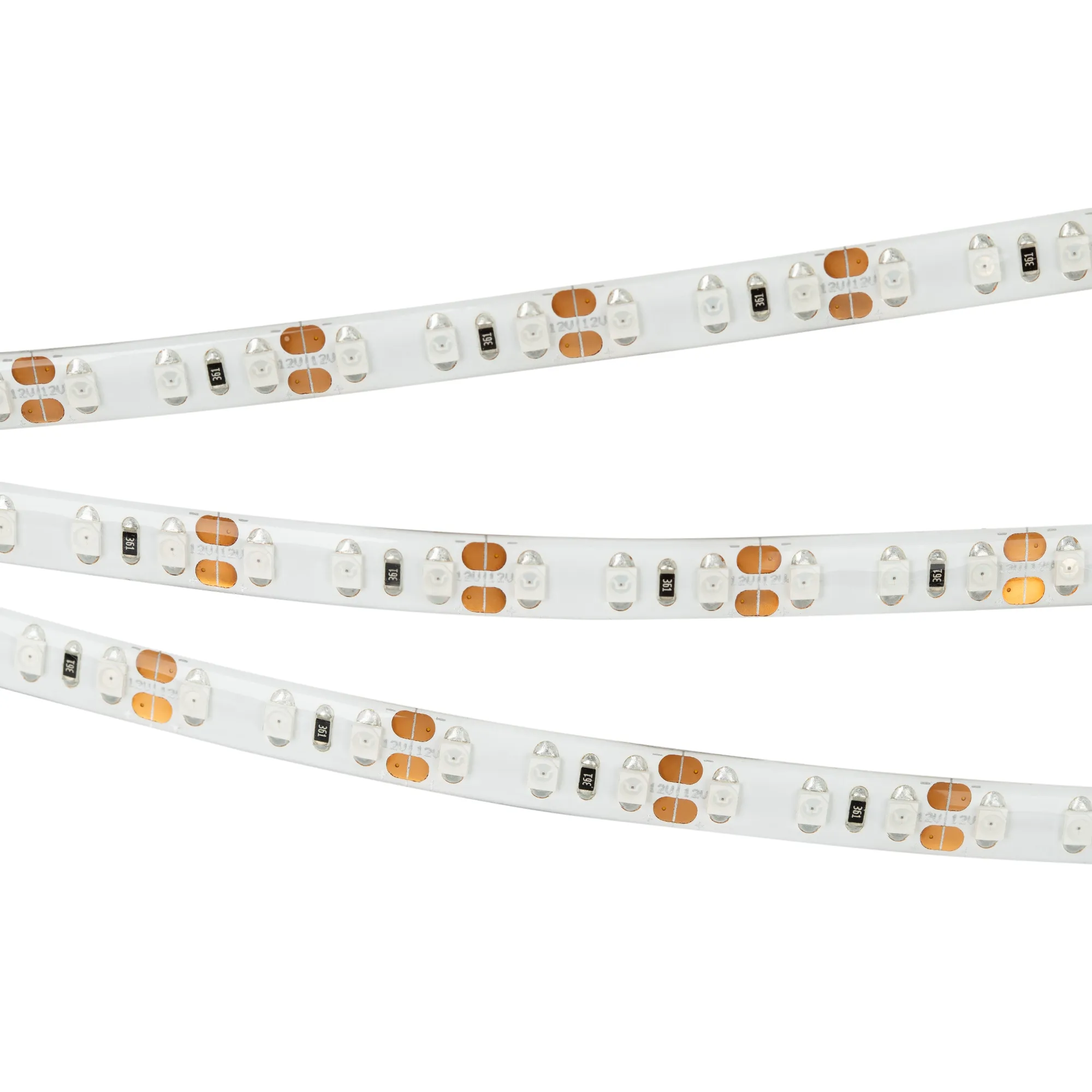 Лента светодиодная RTW 2-5000SE 12V Yellow 2x (3528, 600 LED, LUX) (Arlight, 9.6 Вт/м, IP65)