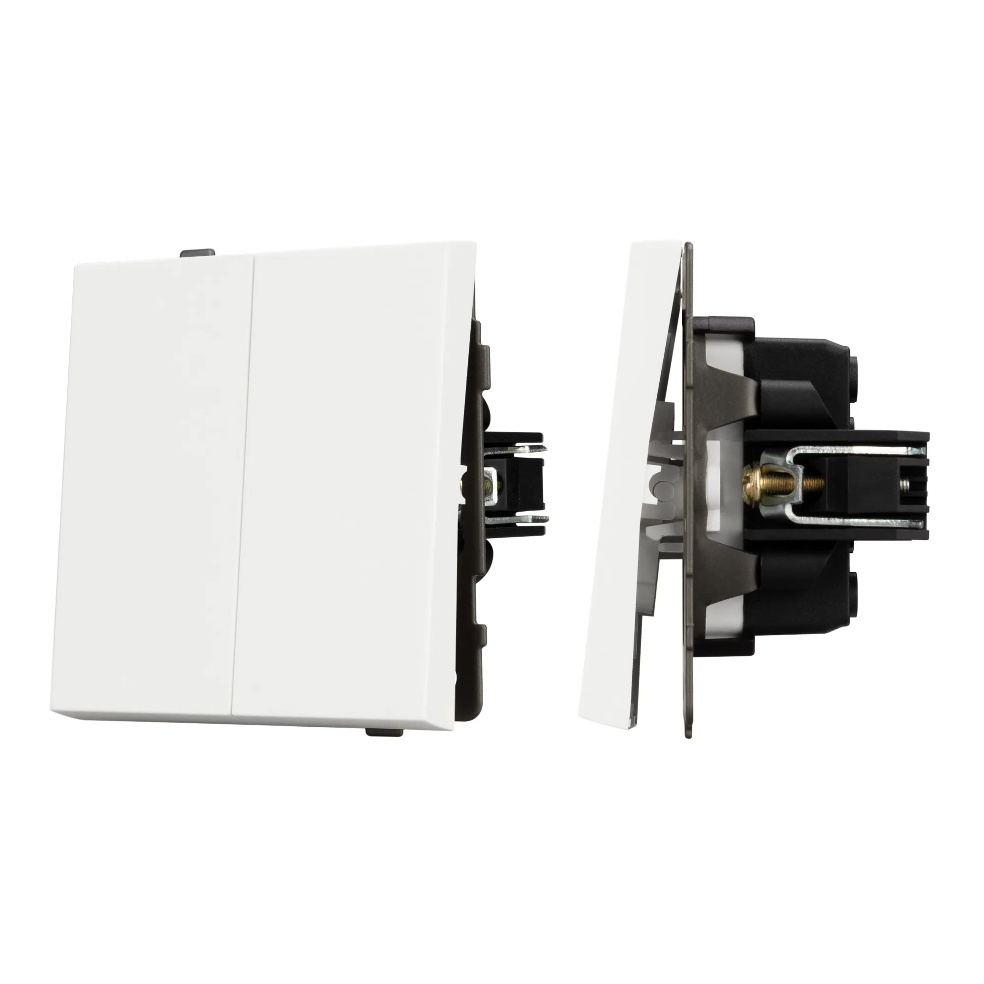 Механизм выключателя двухклавишный проходной SWT-TENDO-MKP2-SFPL-WH (230V, 10A) (Arlight, -) - изображение товара