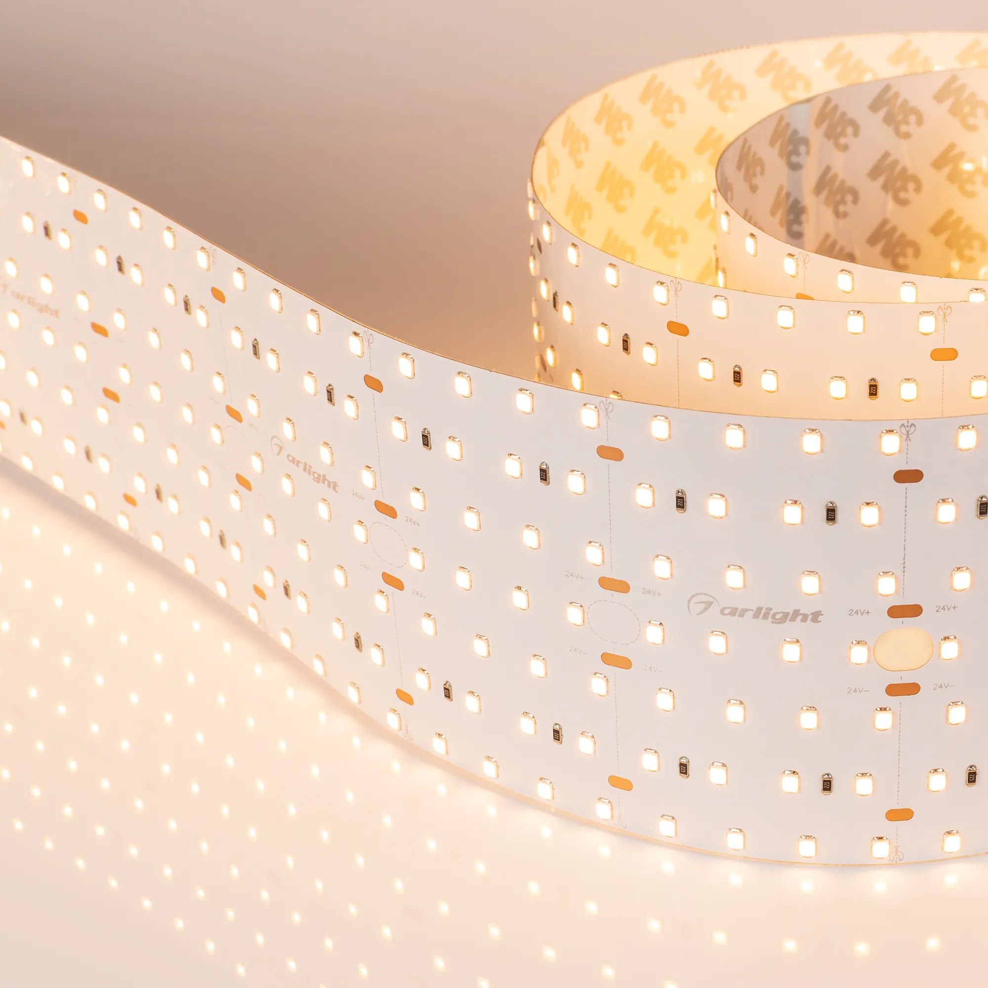 Лента светодиодная S2-2500 24V Warm 3000K 85mm (2835, 560 LED/m, LUX) (Arlight, 40 Вт/м, IP20) - изображение товара