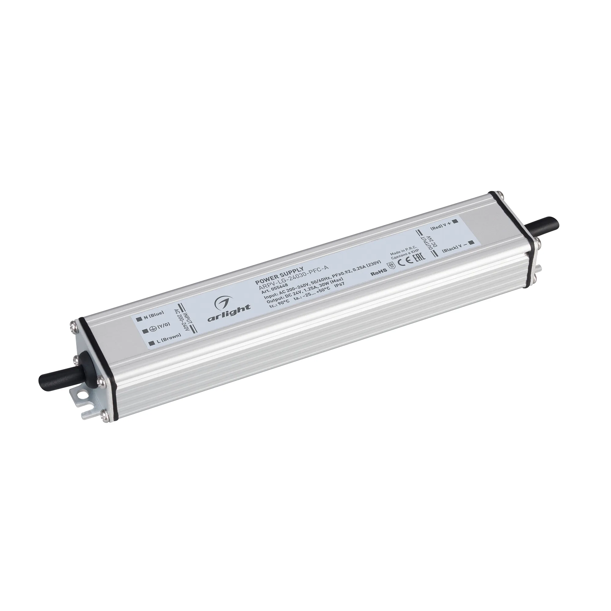 Блок питания ARPV-LG-24030-PFC-A (24V, 1.25A, 30W) (Arlight, IP67 Металл, 5 лет) - изображение товара